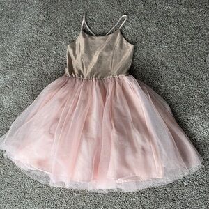 Girls Sparkle Gold & Pink Tulle Dress NWT